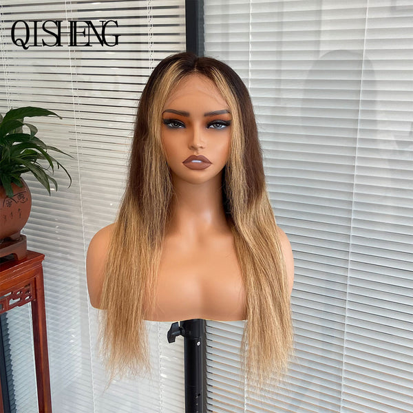 Qisheng 13x4 Front Lace 100% Human Hair Straight Hair Wig