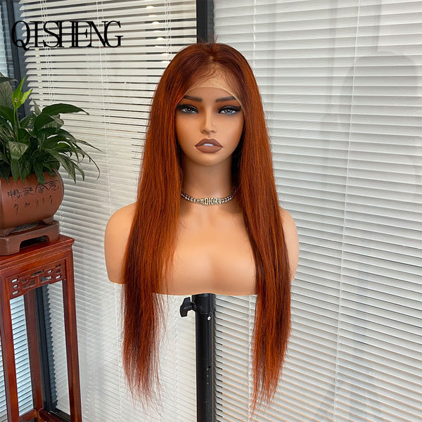 Qisheng 13x4 Front Lace 100% Human Hair Straight Hiar Wig