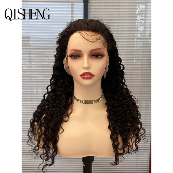 Qisheng 13x4 Front Lace 100% Human Hair Water Wave Wig