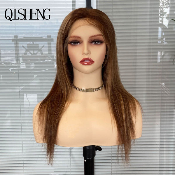 Qisheng 13x4 Front Lace 100% Human Hair Straight Hiar Wig