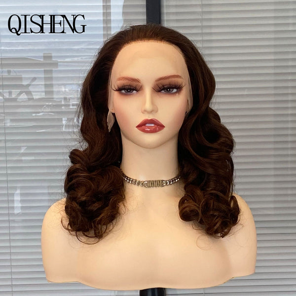 Qisheng 13x4 Front Lace 100% Human Hair Loose Wave Wig