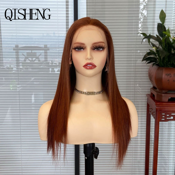 Qisheng 13x4 Front Lace 100% Human Hair Straight Hiar Wig