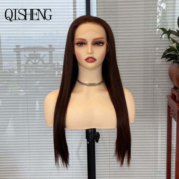 Qisheng 13x4 Front Lace 100% Human Hair Straight Hiar Wig