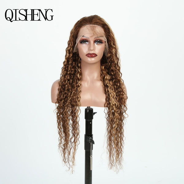 Qisheng 13x4 Front Lace 100% Human Hair Water Wave Wig