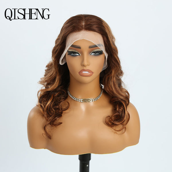 Qisheng 13x4 Front Lace 100% Human Hair  Body Wave Wig