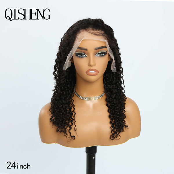 Qisheng 13x4 Front Lace 100% Human Hair Jerry Curly Wig